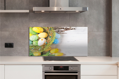 Painel de vidro Ovos, amentilhos, tulipas