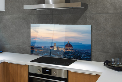 Painel de vidro Panorama da Catedral da Itália à noite