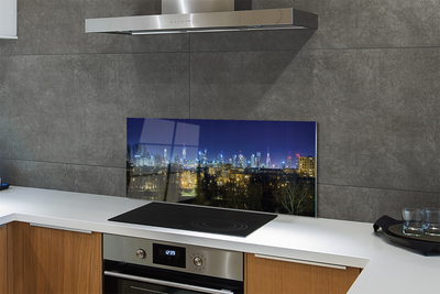 Painel de vidro Panorama noturno de Varsóvia