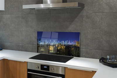 Painel de vidro Panorama noturno de Varsóvia