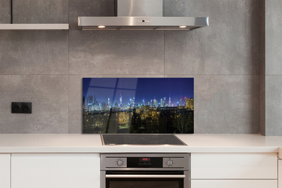 Painel de vidro Panorama noturno de Varsóvia