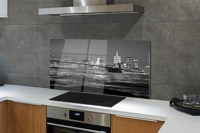 Painel de vidro Panorama do rio Bridge