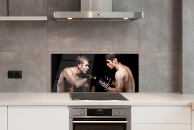 Painel de vidro Pessoas lutam com luvas