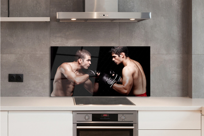 Painel de vidro Pessoas lutam com luvas