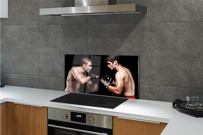 Painel de vidro Pessoas lutam com luvas