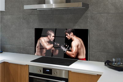 Painel de vidro Pessoas lutam com luvas