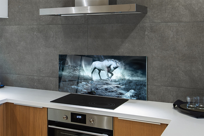 Painel de vidro Lua unicórnio da floresta