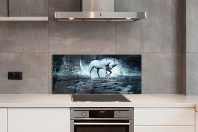 Painel de vidro Lua unicórnio da floresta