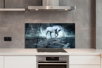 Painel de vidro Lua unicórnio da floresta