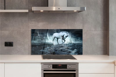 Painel de vidro Lua unicórnio da floresta