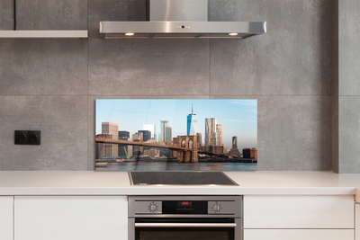 Painel de vidro Panorama da ponte e do rio