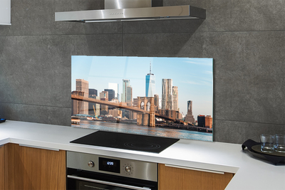 Painel de vidro Panorama da ponte e do rio