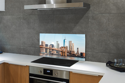 Painel de vidro Panorama da ponte e do rio