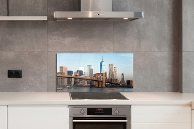 Painel de vidro Panorama da ponte e do rio