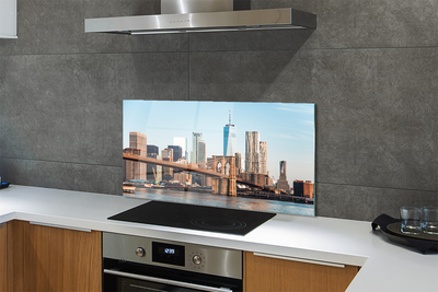 Painel de vidro Panorama da ponte e do rio