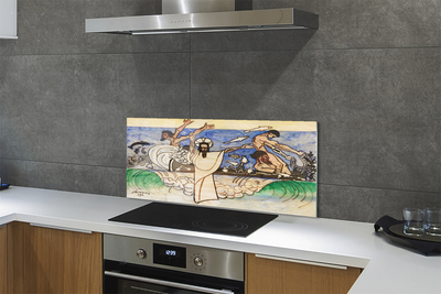 Painel de vidro Esboce Jesus o Mar