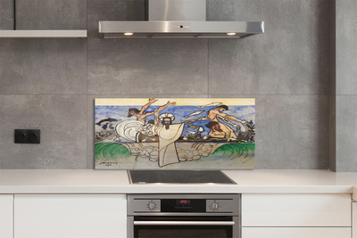 Painel de vidro Esboce Jesus o Mar