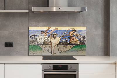 Painel de vidro Esboce Jesus o Mar