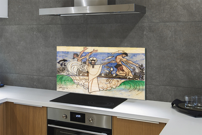 Painel de vidro Esboce Jesus o Mar