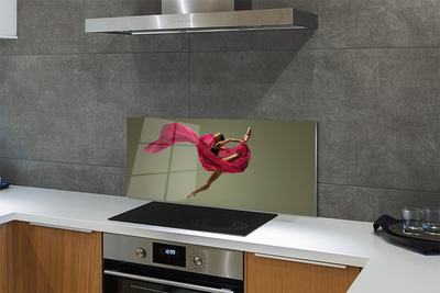 Painel de vidro Mulher barbante material rosa