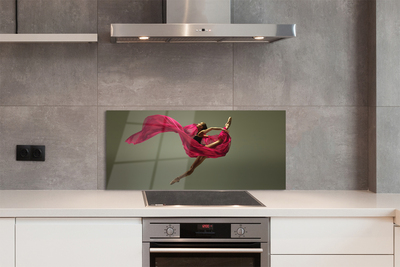 Painel de vidro Mulher barbante material rosa