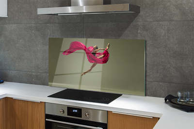 Painel de vidro Mulher barbante material rosa