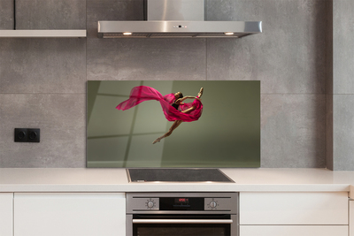 Painel de vidro Mulher barbante material rosa