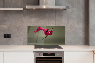 Painel de vidro Mulher barbante material rosa