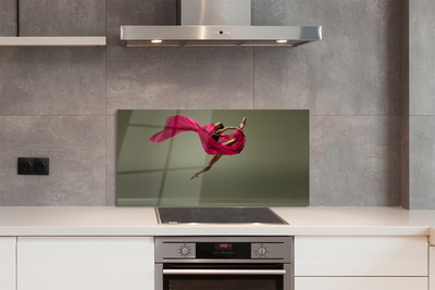 Painel de vidro Mulher barbante material rosa