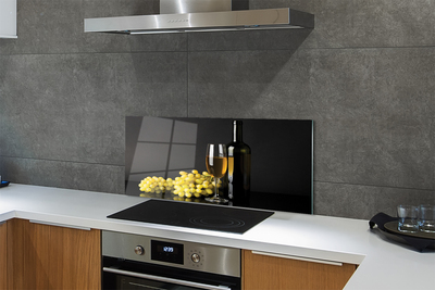 Painel de vidro Uma garrafa de vinho e frutas