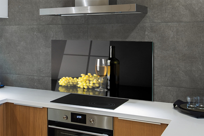 Painel de vidro Uma garrafa de vinho e frutas