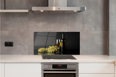 Painel de vidro Uma garrafa de vinho e frutas