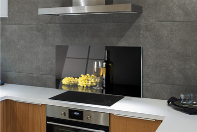 Painel de vidro Uma garrafa de vinho e frutas