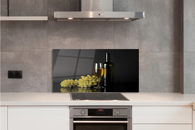 Painel de vidro Uma garrafa de vinho e frutas