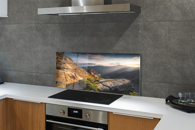 Painel de vidro Nascer do sol na montanha