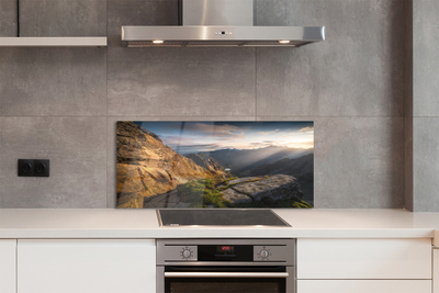 Painel de vidro Nascer do sol na montanha