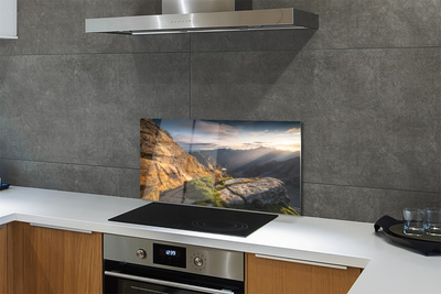 Painel de vidro Nascer do sol na montanha