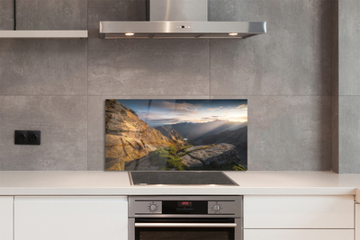 Painel de vidro Nascer do sol na montanha