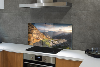 Painel de vidro Nascer do sol na montanha