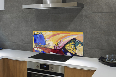 Painel de vidro Arte abstrata de paisagens rurais