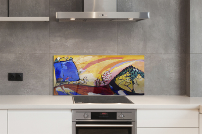 Painel de vidro Arte abstrata de paisagens rurais