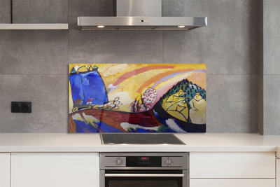 Painel de vidro Arte abstrata de paisagens rurais