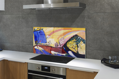 Painel de vidro Arte abstrata de paisagens rurais