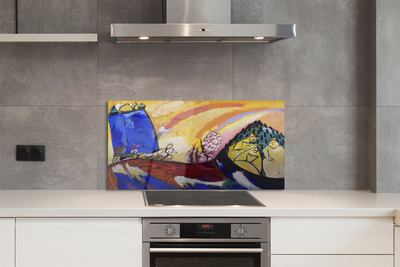 Painel de vidro Arte abstrata de paisagens rurais