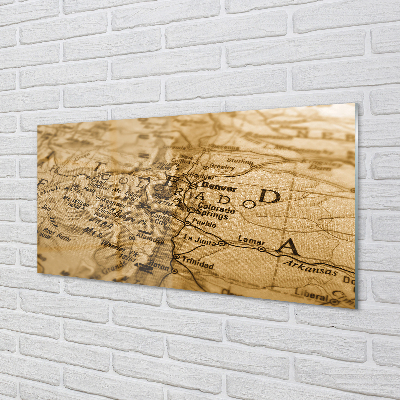 Painel de vidro Mapa antigo