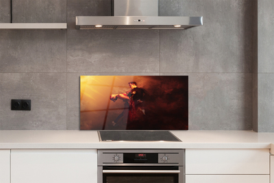 Painel de vidro Pessoas dançando chuva fumaça