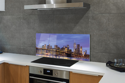 Painel de vidro Ponte do rio Sunset