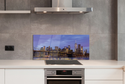 Painel de vidro Ponte do rio Sunset