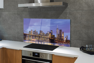 Painel de vidro Ponte do rio Sunset