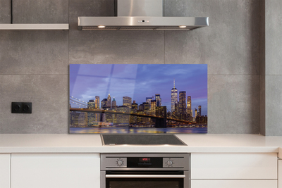 Painel de vidro Ponte do rio Sunset